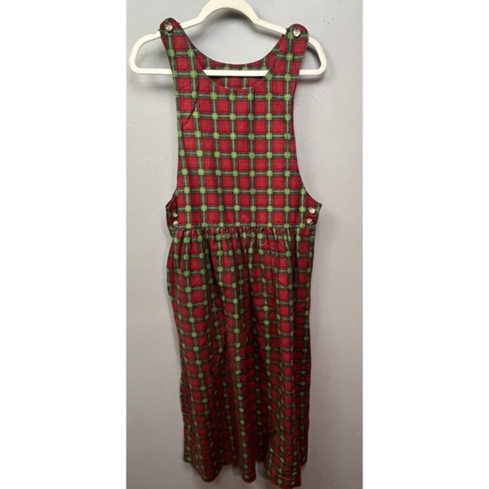 Selections by Manor House Dress Womens Medium Red Plaid Modest USA Drop Waist‎